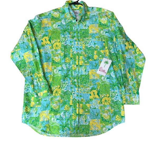 Lilly Pulitzer Other - Colorful Green and Yellow Men's Shirt